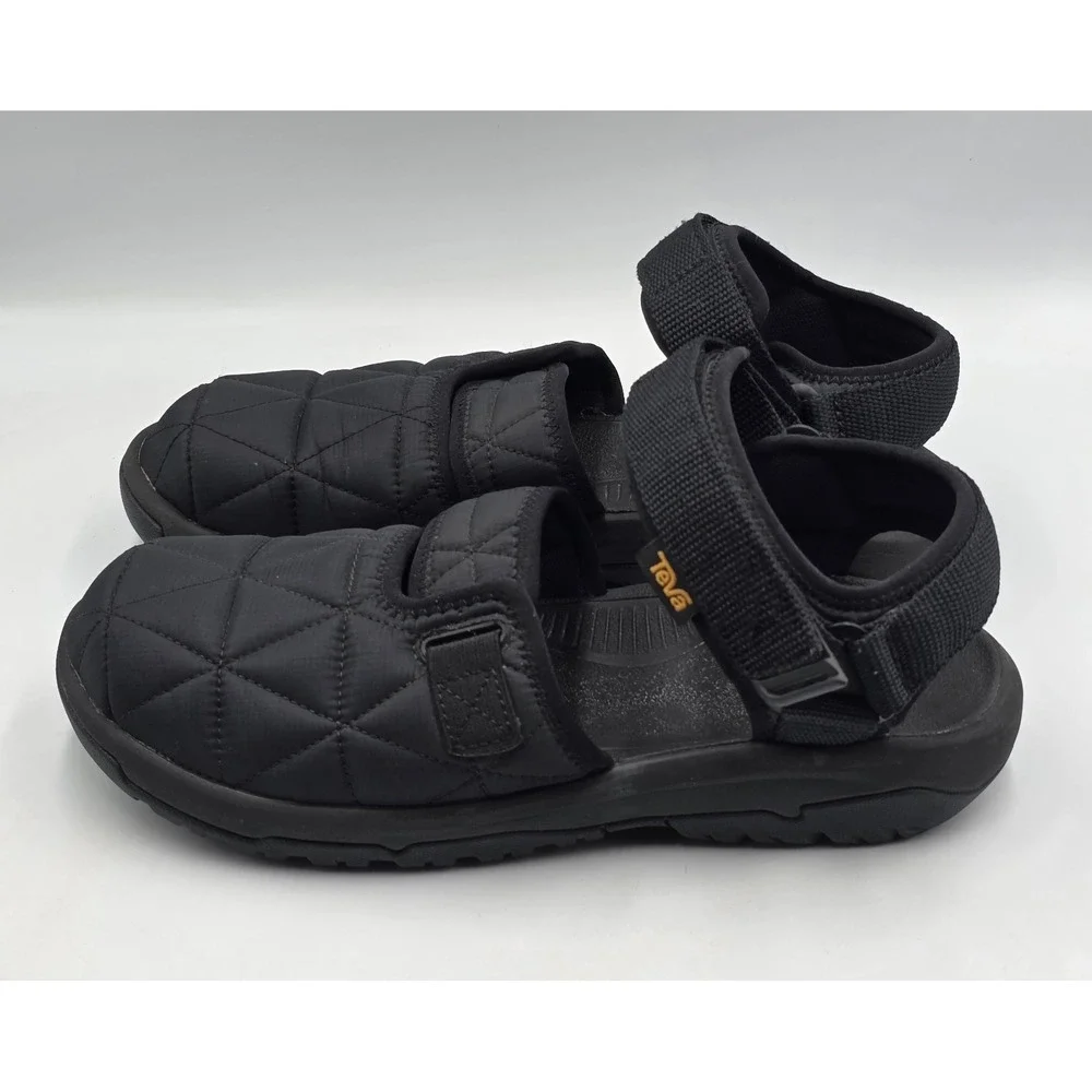 Teva Hurricane Hybrid Moc Sandals Mens 10 Black Quilted Ripstop Trail